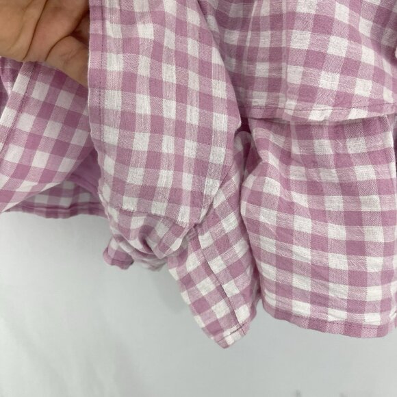 NWT American Eagle Lilac Plaid Check Tiered Ruffle Skort Mini Skirt Size XL - Picture 4 of 7